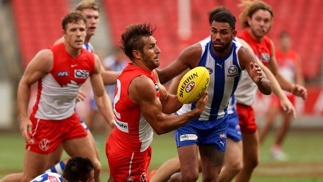 Veteran Swan Josh Kennedy was one of the AFL’s best midfielders in his prime. Picture: Phil Hillyard