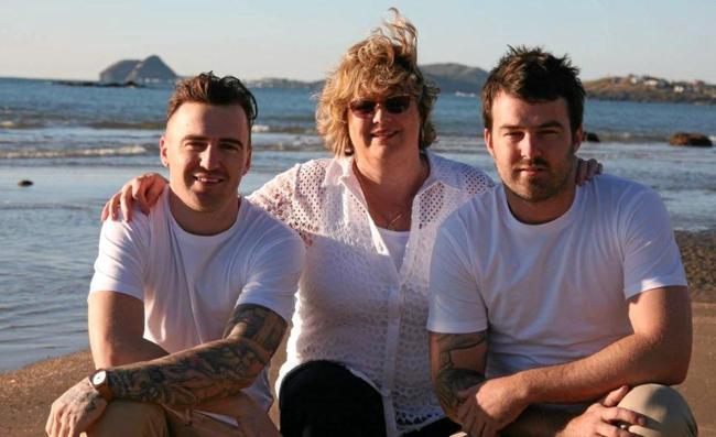 Gabe Watkin and her two sons Cameron (left) and Daniel. Picture: Genie Hawk