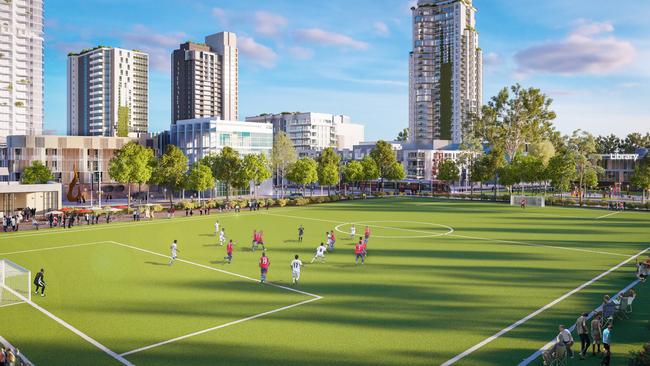 Playing fields which double as active recreation space are a feature of the plan.