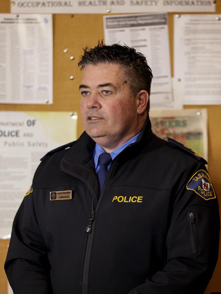 Western District Police Commander Stuart Wilkinson addresses media at the  press conference in Deloraine. Saturday October 15th 2022. Picture: Grant Viney