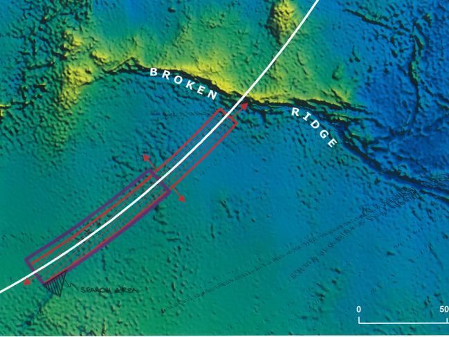 The small unsearched area (in black) of the Southern Indian Ocean, Captain Simon Hardy considers to be the most likely resting place of MH370. Supplied