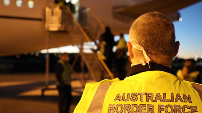 Australian Border Force have chartered an aircraft hire to remove criminals including drug traffickers, paedophiles, kidnappers, child abusers and gangsters from Australia. Picture: ABF