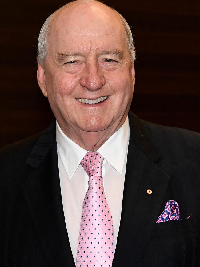 Alan Jones arrives for a tribute dinner for former prime minister Tony Abbott. Picture: AAP