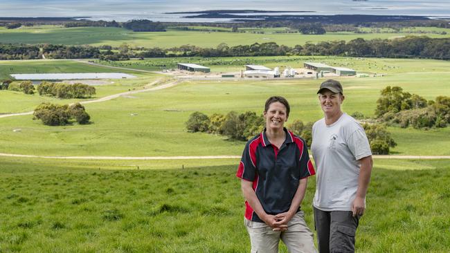 Kate and Deb Bland run Kaedem Dairies on their South Gippsland properties. Picture: Zoe Phillips