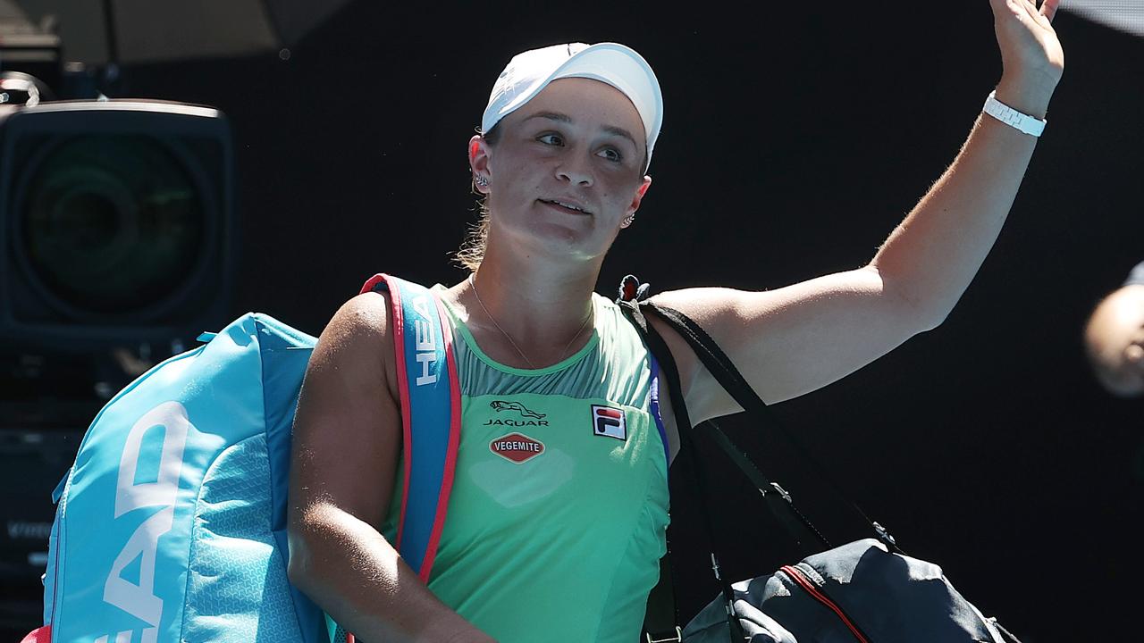 Barty walks off Rod Laver Arena after her semi-final loss to Sofia Kenin at the Australian Open last year. Picture: Michael Klein
