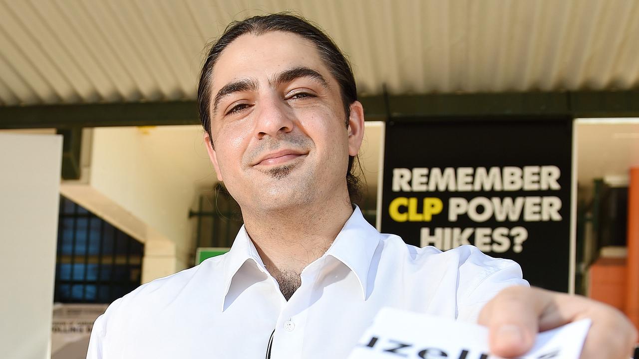 Candidate George Mamouzellos at the Nakara polling station for the Casuarina By-election in 2014.