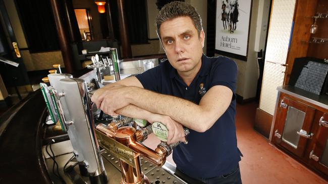 Australian Venue Co CEO Paul Waterson in an empty pub during COVID-19. Picture: David Caird