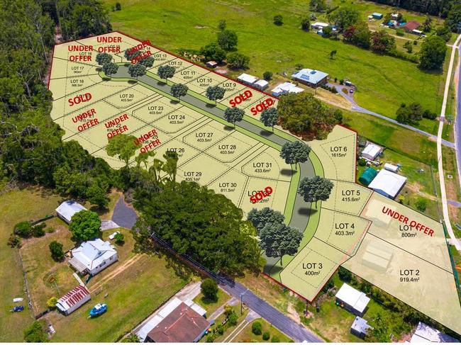 Development is well underway on Peak View Estate, Townsend's newest residential subdivision. Photo: Yamba Iluka Real Estate