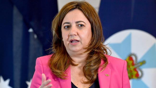 Annastacia Palaszczuk explains the mask mandate extension. Picture: John Gass