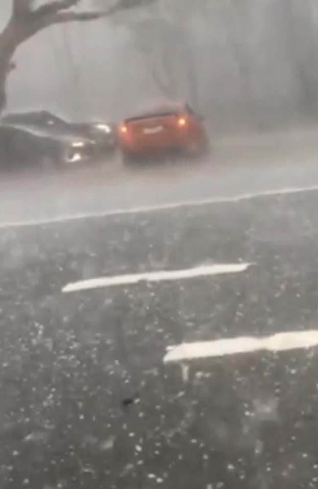 One motorist in Ingleburn struggled to drive and had to pull over. Picture: Instagram/Paulaboardman
