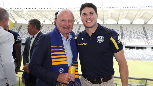 Peter Sterling (left) sent a text to Mitchell Moses prior to the preliminary final. Picture: David Swift