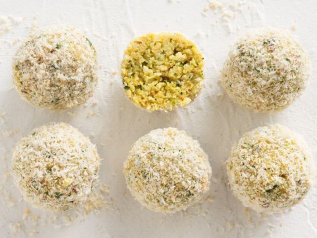 Satay brown rice bliss balls.