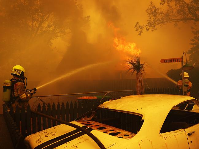 RFS volunteers faced hellish conditions during the Balmoral fires. Picture: Sam Ruttyn