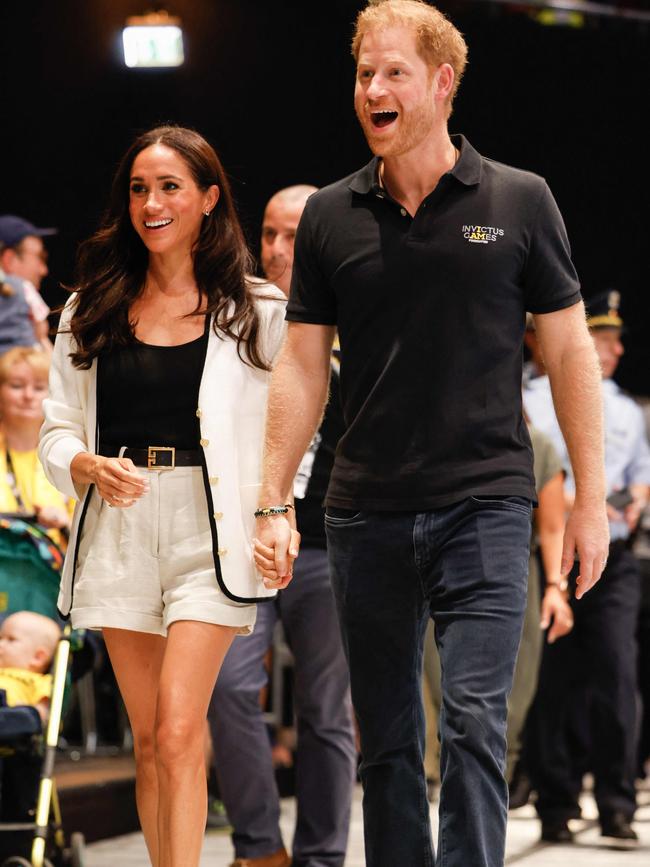 Harry and Meghan have also been frequently pictured holding hands throughout the week. Picture: Odd Andersen/AFP