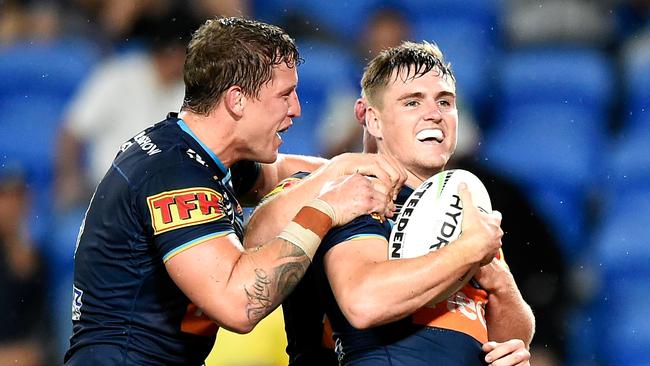 Titans fullback AJ Brimson will be picked in the Queensland Origin squad. Picture: Getty Images