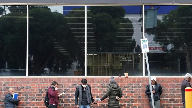 Centrelink offices around Australia have been inundated with people attempting to register for the Jobseeker allowance in the wake of business closures. Picture: AAP Image/Stefan Postles