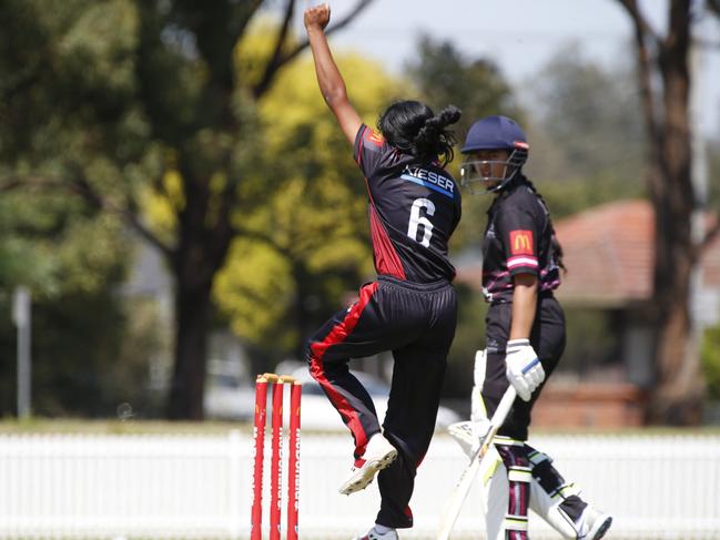 Janani Vijaya Raghavan took the new ball for Norths. Picture Warren Gannon Photography