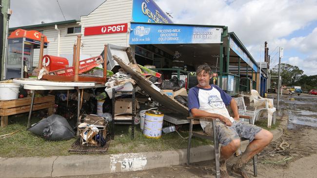 Tumbulgum General Store owner Geoff Butterworth is pleading with disaster tourists to stay away. Picture Glenn Hampson