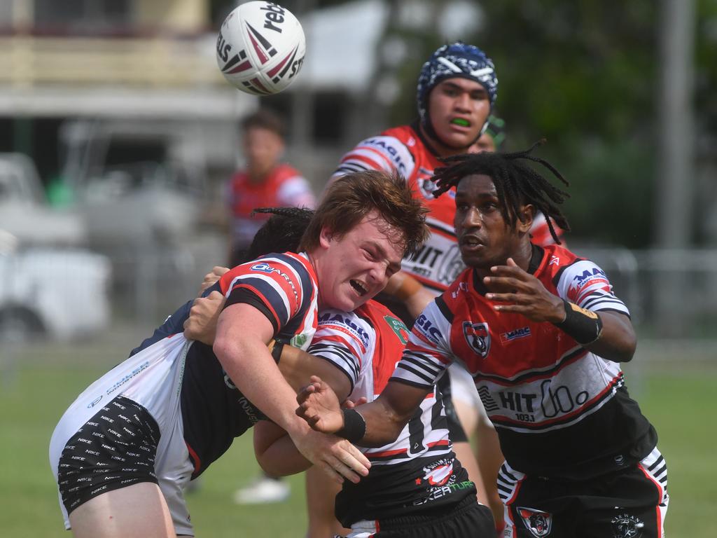 Kirwan State High School hosts St Patrick's College, Mackay, in round 1 of the 2025 Aaron Payne Cup. Picture: Evan Morgan