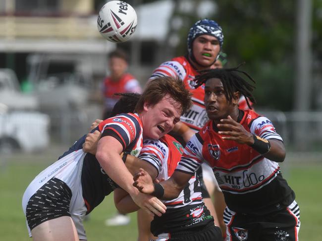 Kirwan State High School hosts St Patrick's College, Mackay, in round 1 of the 2025 Aaron Payne Cup. Picture: Evan Morgan