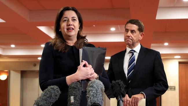 Premier Palaszczuk and Treasurer Cameron Dick Picture: Adam Head