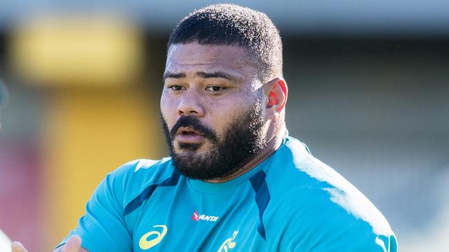 The Qantas Wallabies train at Leichhardt Oval, Sydney, ahead of the June 2017 Arvo Test Rugby Series fixture against Scotland. Tolu Latu.