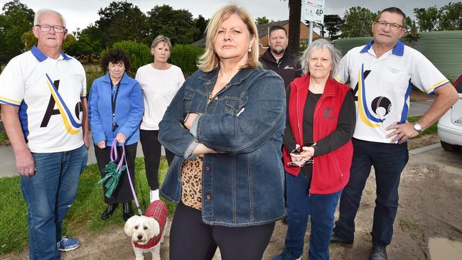 Alphington Bowls Club secretary John Grattidge (left) with residents Carol Davies, Glenda Worrell, Sharryn Pottenger, Colin Chipperfield, Julie Nelson and Mike Uwland. Picture: Nicki Connolly