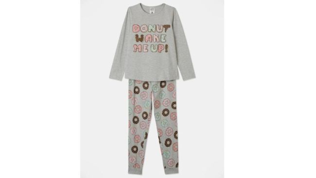 Ladies Tall Women Doughnut Long Sleeve Leggings PJ'S Elasticated Pyjamas