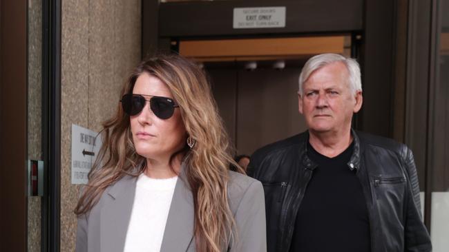 Founder of the now-defunct female-only networking app Giggle for Girls Sall Grover leaving court on Tuesday. Picture: Jane Dempster/The Australian