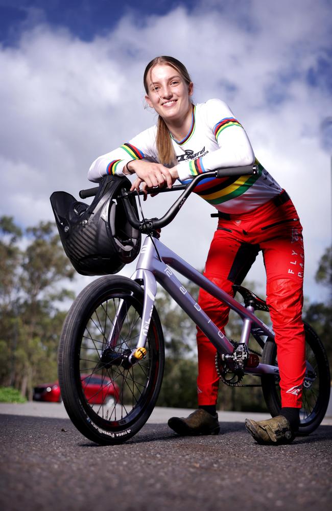 Teya Rufus BMX racing, near the Anna Meares Velodrome, Sleeman Sports Complex, on Thursday 5th December 2024 - Photo Steve Pohlner