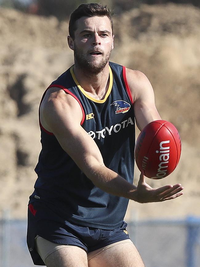 Brad Crouch at Adelaide training. Picture: Sarah Reed