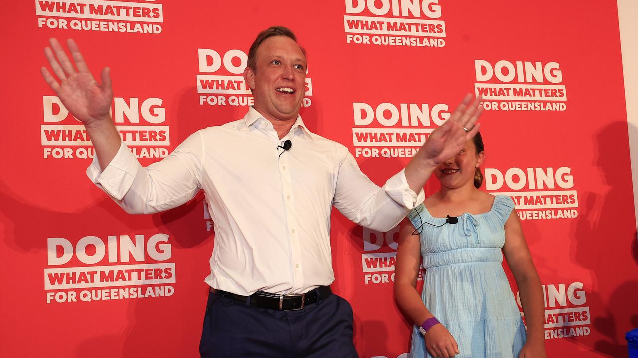 Premier Steven Miles holds his party launch at the North Lakes Community Centre. Pic: Adam Head