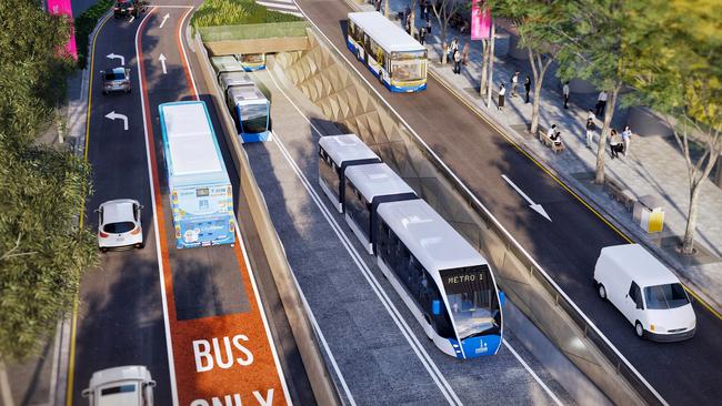 Construction of an underground tunnel for the Brisbane Metro is planned to start in 2020 and will form part of council’s vision to transform Adelaide Street into a premier green, shady and accessible entryway to the CBD.