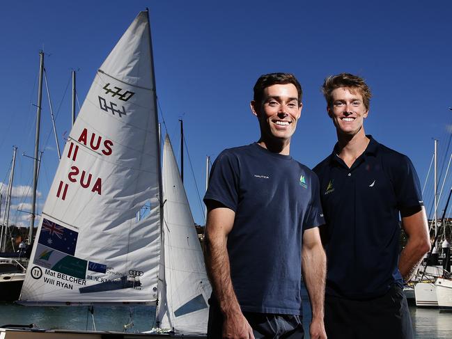 Olympic sailing gold medal favourites Mat Belcher and Will Ryan back in Sydney training for the 2016 Rio Olympics at Middle Harbour, Sydney. Pic Brett Costello