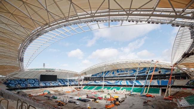 The new stadium at Moore Park will be finished in September. Picture: Tim Pascoe