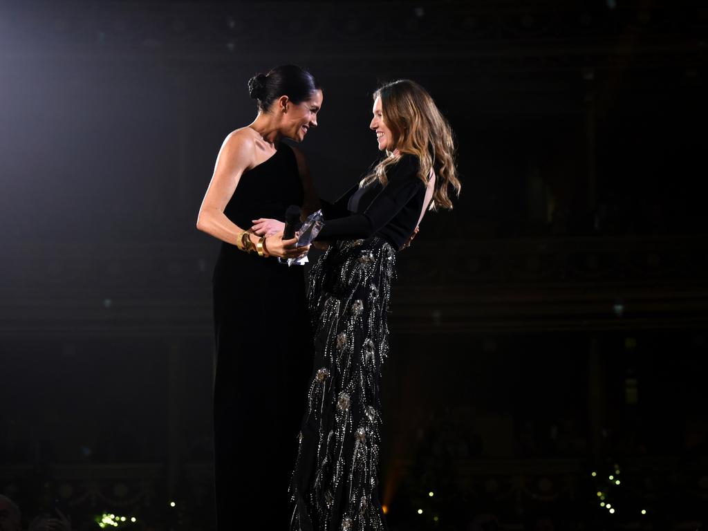 And in a surprise appearance at the British Fashion Awards where she presented an award to Clare Waight Keller for Givenchy while pregnant. Picture: Joe Maher/BFC/Getty Images.