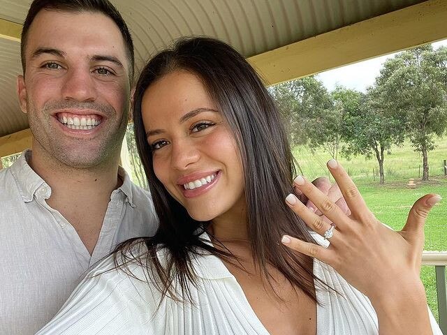 James Tedesco with fiancee Maria Glinellis. Picture: Instagram