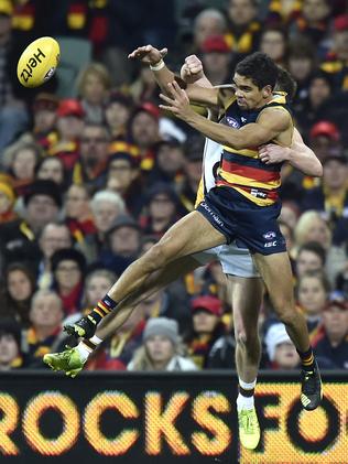 Charlie Cameron of the Crows during the Round 14 AFL match between the Adelaide Crows and the Hawthorn Hawks at Adelaide Oval in Adelaide, Thursday, June 22, 2017. (AAP Image/David Mariuz) NO ARCHIVING, EDITORIAL USE ONLY