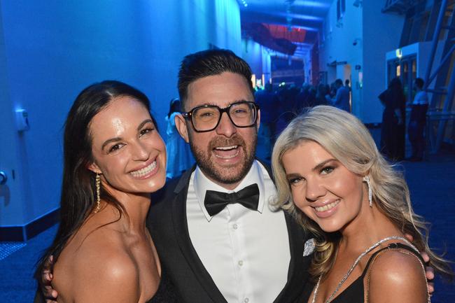 Talia Conversano, Manesa Magan and Kelly Macleod at ‘Deck the Halls’ Christmas celebrations at GCCEC, Broadbeach. Pic: Regina King