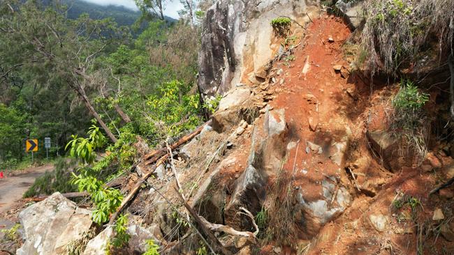 A landslide at Paluma's Mount Spec Road, due to February's severe weather.