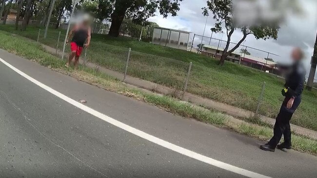 Police have charged a man for allegedly crashing into four cars and a pole, before arming himself with a machete and scissors at Beenleigh yesterday. Picture: Queensland Police