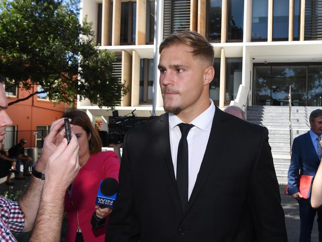 St. George Illawarra Dragons player Jack de Belin is facing a rape charge. He has denied the allegation. Picture: AAP/Dean Lewins