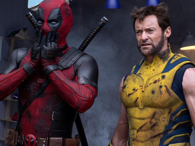 Ryan Reynolds and Hugh Jackman in the box office smash DEADPOOL &amp; WOLVERINE. Picture: Jay Maidment/20th Century Studios/MARVEL