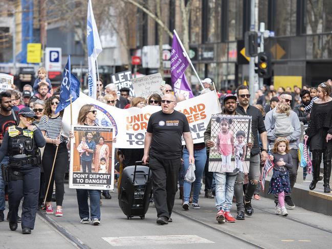 Hundreds of people across Australia have rallied in support of letting the family stay. Picture: AAP