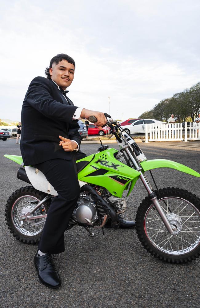 Graduate Albert Osman arrives at The Industry School formal at Clifford Park Racecourse, Tuesday, November 12, 2024. Picture: Kevin Farmer