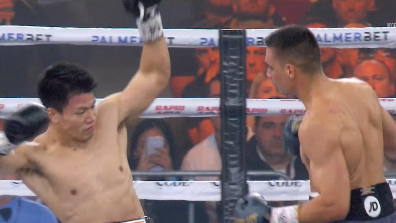 This was round one and Inoue went the distance. Photo: Fox Sports