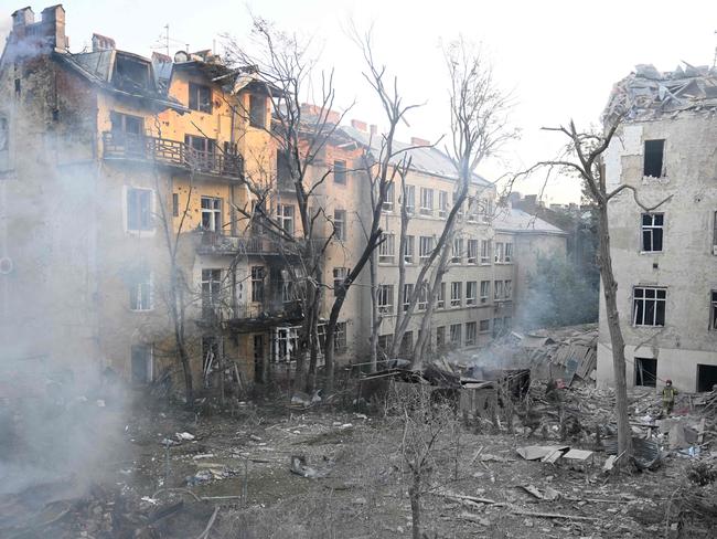 A Russian attack on Ukraine's city of Lviv. The ‘council in exile’ wants the new council to not be distracted by issues outside of its control. Picture: AFP