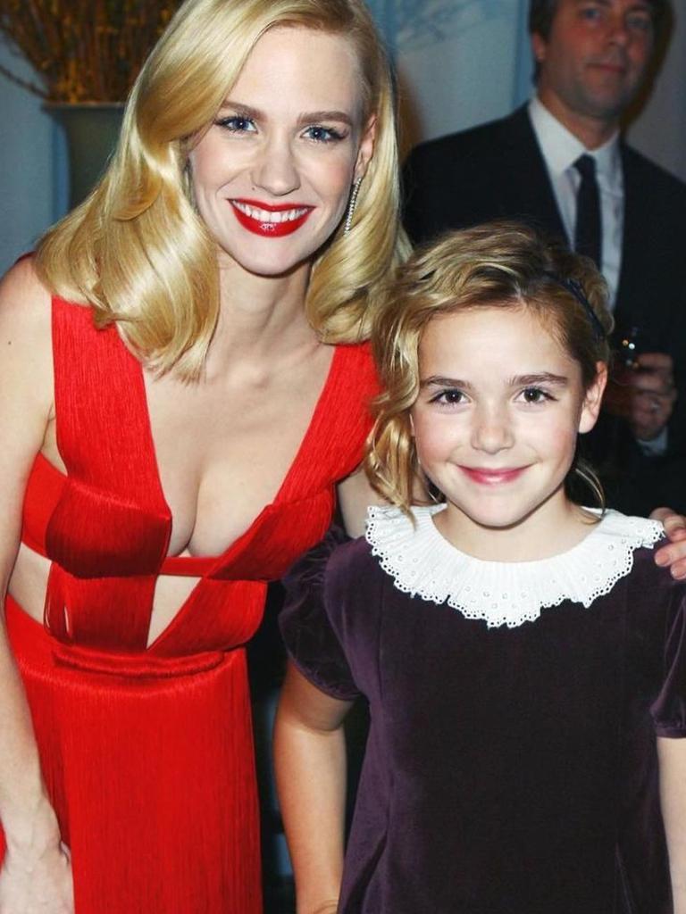 Young actress Kiernan Shipka shared adorable photos of herself with January Jones back in the day. Picture: Instagram