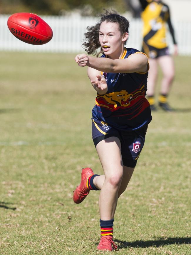 Phoebe Baird in action for USQ in the Darling Downs AFL women’s competition.