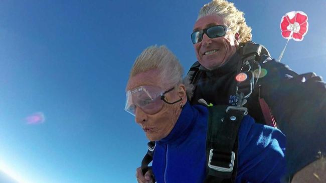 Holy dooooly, it&#39;s a long way down. Picture: Skydiving Fraser Island